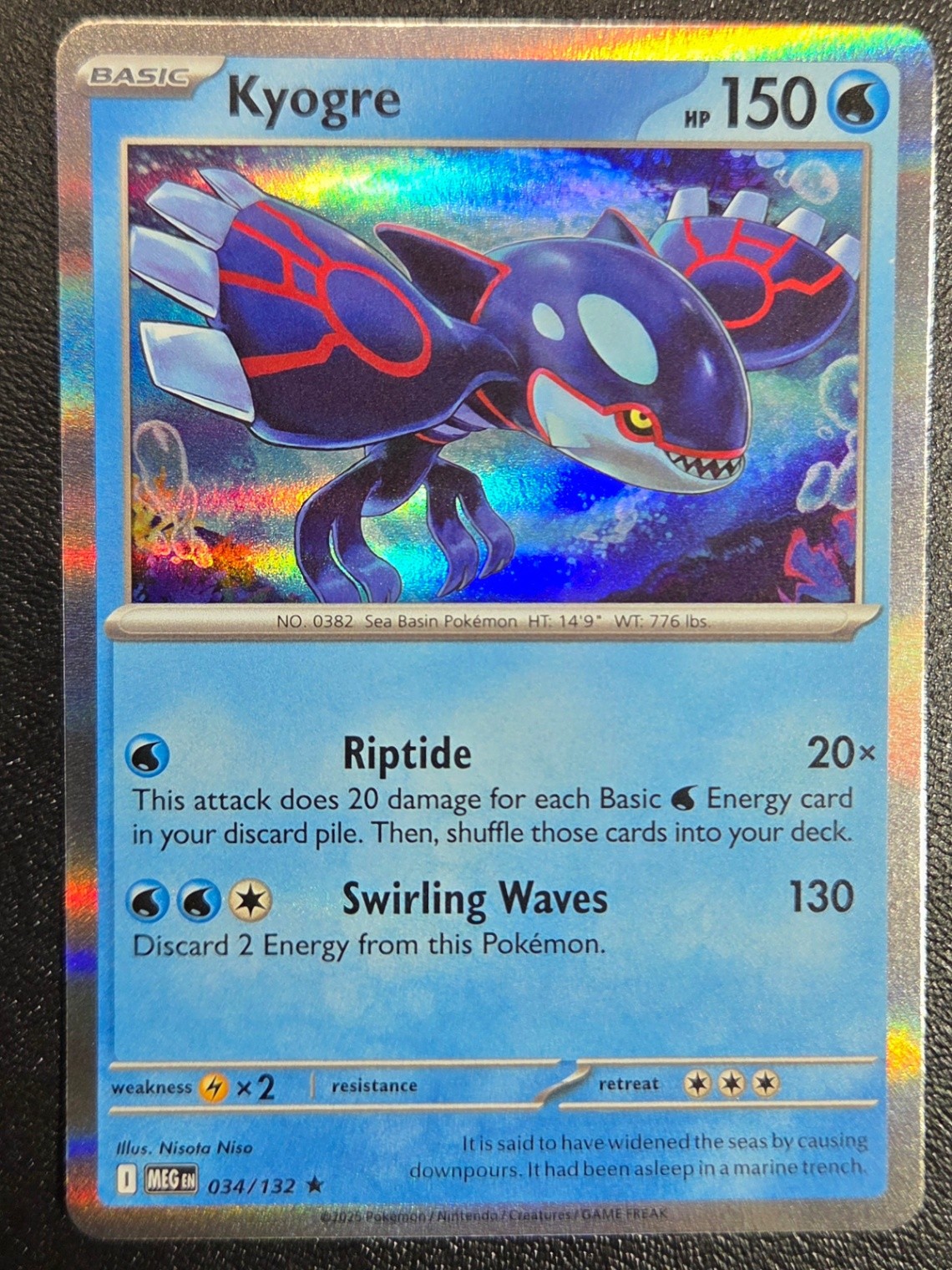 Kyogre Rare ME01: Mega Evolution 034/132 NM