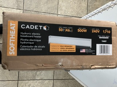 Cadet Softheat Hydronic Electric Baseboard Heater 240V 500W White EBHN500W NEW