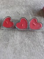 Heart Candles X3 Red New In Box