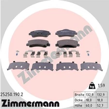 Zimmermann 25250.190.2 brake pad set, disc brake for Citroën, Peugeot