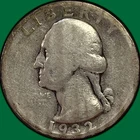 1932-S Washington Quarter Silver Good G Coin #43372