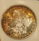 1883 O Morgan Silver Dollar - UNC, Obverse toning, Great luster, 5229
