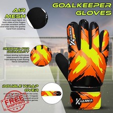 KHANNA Kids Goalie Gloves 4MM Latex Grip Youth Soccer Training Match