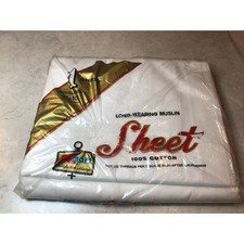 Vintage K-Mart Full size Flat White Bed Sheet 81x108 100%Cotton Made in USA
