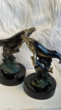 Pair Of SPI Bronze Humpback Whale And Calf Sculptures Excellent