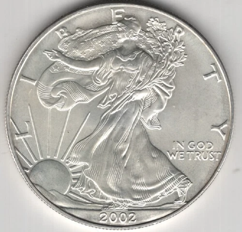 2002 WALKING LIBERTY AMERICAN EAGLE .999 FINE SILVER DOLLAR COIN 1oz. $1 USA