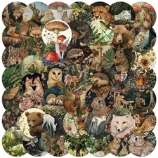 50 Pack of Forest Animal Stickers for Laptop/Water Bottle/Phone Case/iPad/Kindle