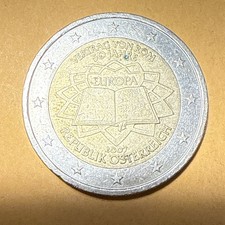 Austria 2 Euro Current Circulated Bimetallic Coin - Dated 2007