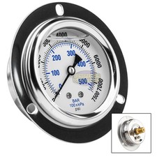 2.5" Liquid Filled Pressure Gauge 0-7500 PSI 1/4" NPT CBM Panel Flush Mount