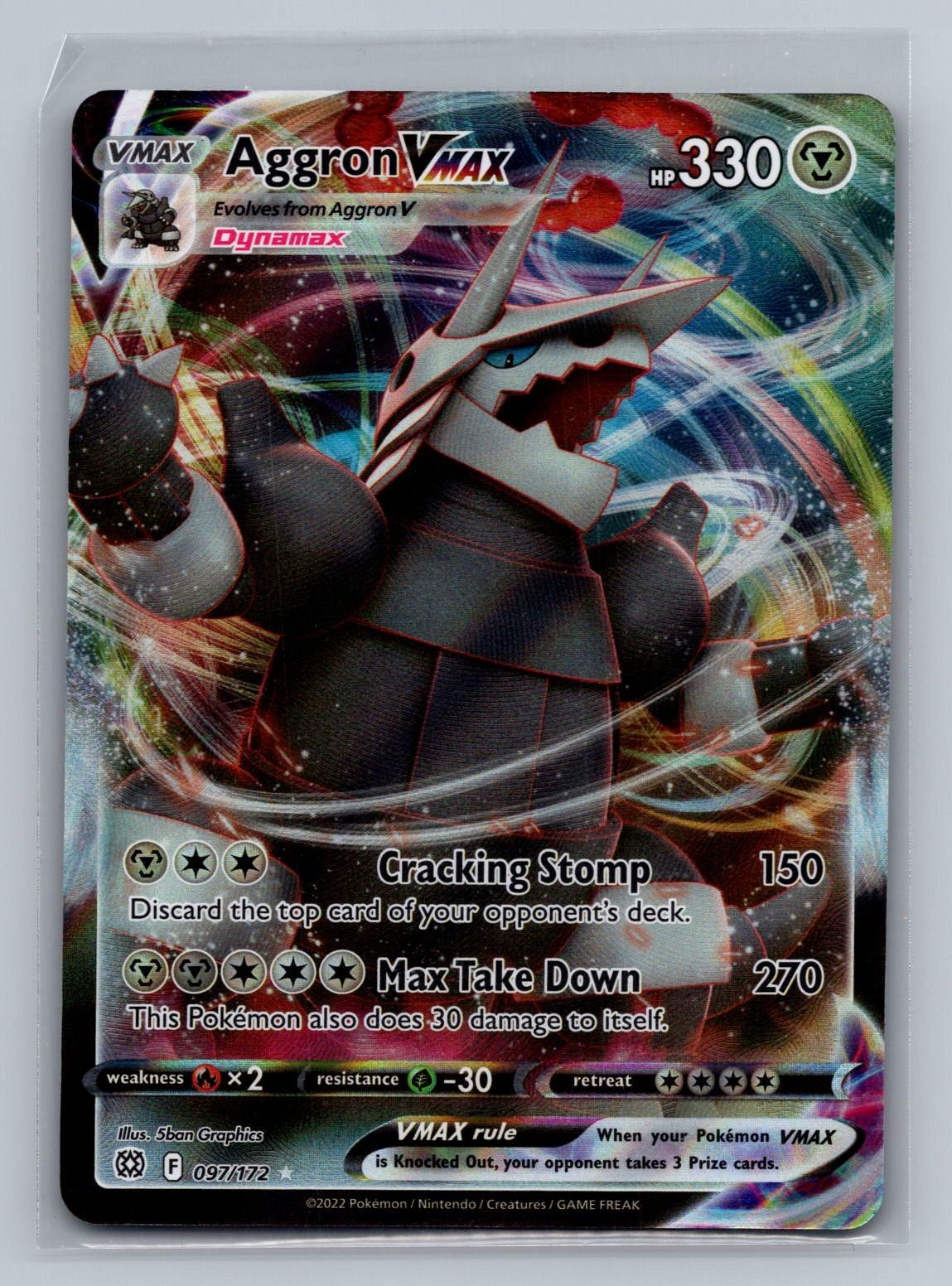 Aggron VMAX 097/172 Holo Rare VMAX Brilliant Stars Pokemon Near Mint