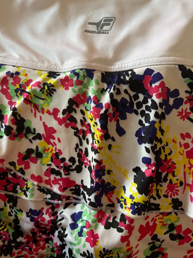 PICKLEBALL TENNIS SKIRT SKORT FILA LARGE MULT COLOR TIERED  NEW
