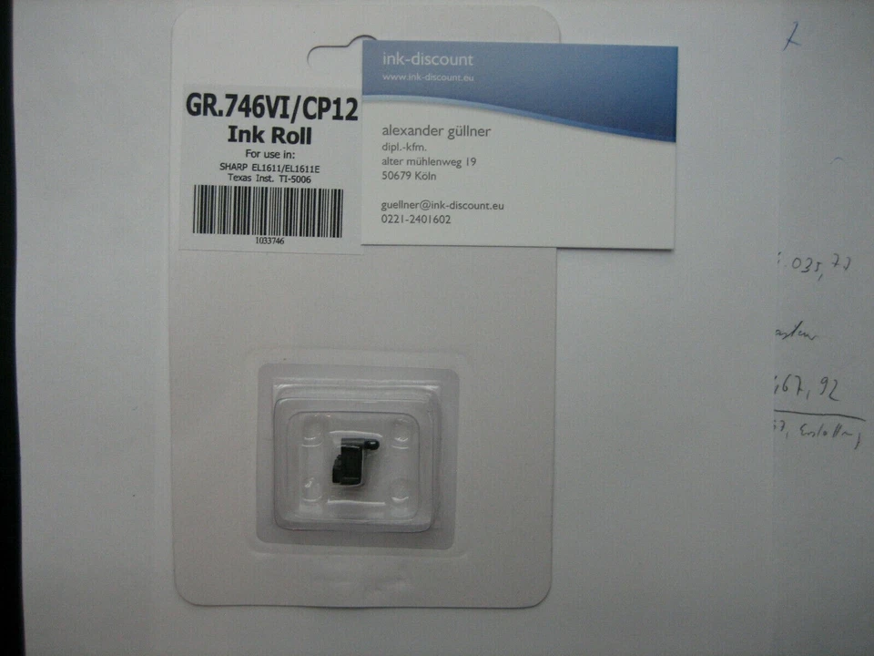 CP-12 Ir 746 Ink Blue for Sharp EL-1611 Purple Paint Roller F Calculator - Image 4 of 4