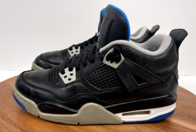 Size 5Y - Nike Air Jordan 4 Retro Motorsports Alternate Blue Black Cement Grey