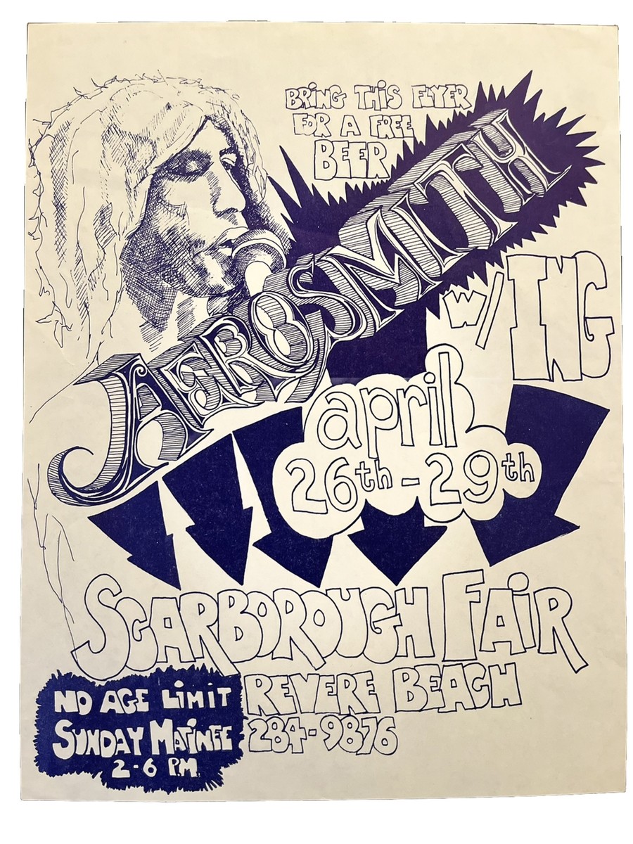 🔥Aerosmith Ultra Rare Original Concert Flyer Revere Beach