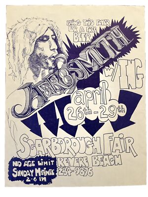 🔥Aerosmith Ultra Rare Original Concert Flyer Revere Beach
