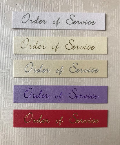 Order of Service Elegance banners/card toppers, make your own Invitations pk10 - Picture 4 of 8