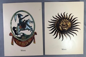 2 c 1970 SWISSAIR Airlines MENU Vintage Original