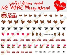 Football Mom Clear Vinyl PEEL and STICK Nail Decals NOT WATERSLIDE