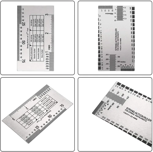 Gitarrenhals gekerbt gerade Kante Rocker Gitarrenbauer Werkzeuge Messgeräte Lineal Fühler-Kit - Bild 5 von 21
