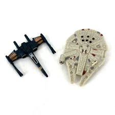 Star Wars 2015 Micro Machines POE'S X-WING FIGHTER & Millennium Falcon Ship Lot