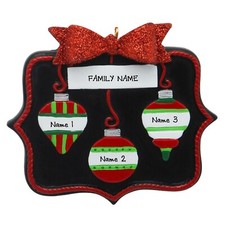 PERSONALIZED Christmas Ornament Family - Family of 3 Christmas Ornament Keepsake