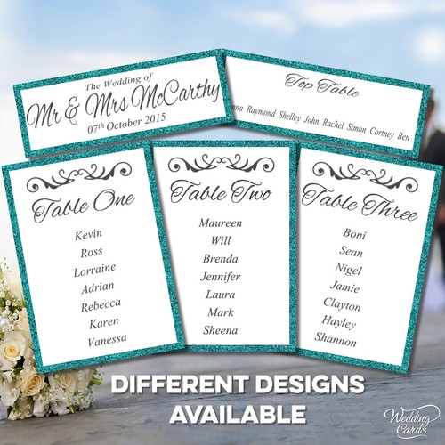 Table Plan Cards Wedding Seating Card Decoration Ribbon Bow Order of service Day - Picture 9 of 12
