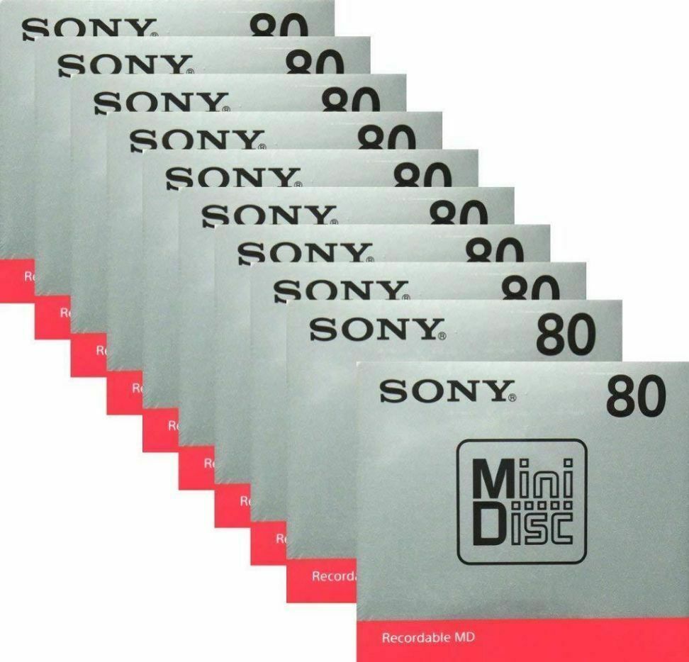 Sony MD Blank Minidisc 80 Minutes Recordable MD MDW80T ( a set of 10)*