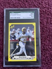 1987 Classic Travel Update Yellow Barry Bonds RC GREEN BACK RARE! SGC 92