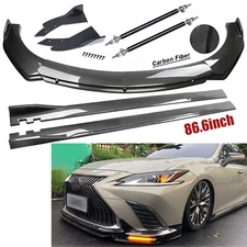 For LEXUS ES250 ES300 ES350 Fiber Front Bumper Lip Spoiler 86.6" Side Skirt Kit