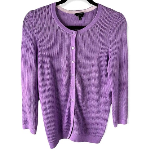 womens lilac cardigan sweater