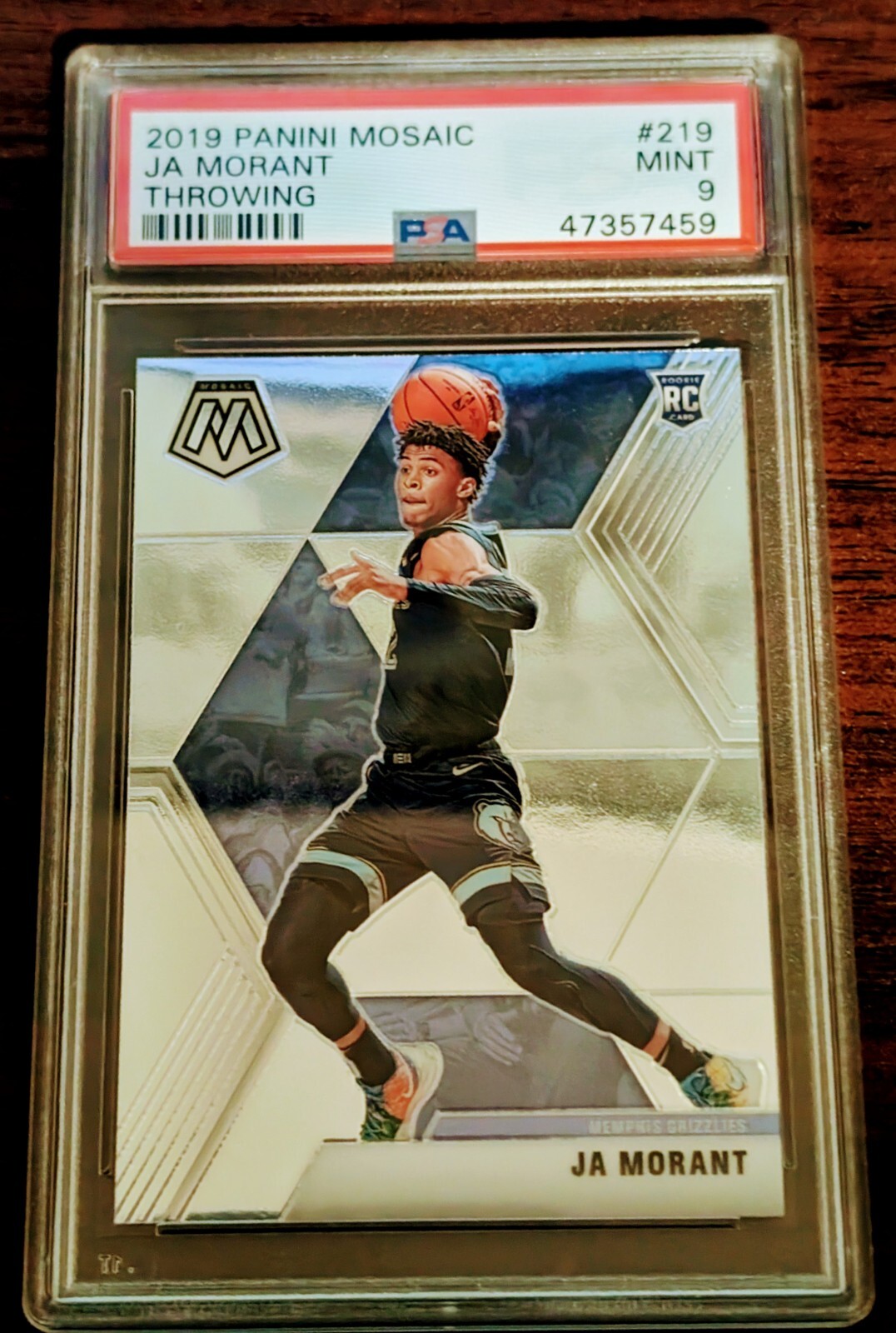 2019-20 Mosaic #219 Ja Morant Rookie Variation RC PSA 9 Mint Grizzlies