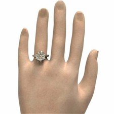 Attractive 6.1CT Fancy Round Brilliant Cut CZ With Finest White Shoulder CZ Ring