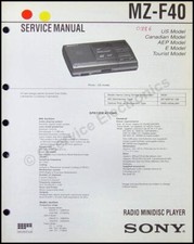 Sony MZ-F40 Original Printed Service Manual MZF40 Minidisk P/N 9-923-158-11