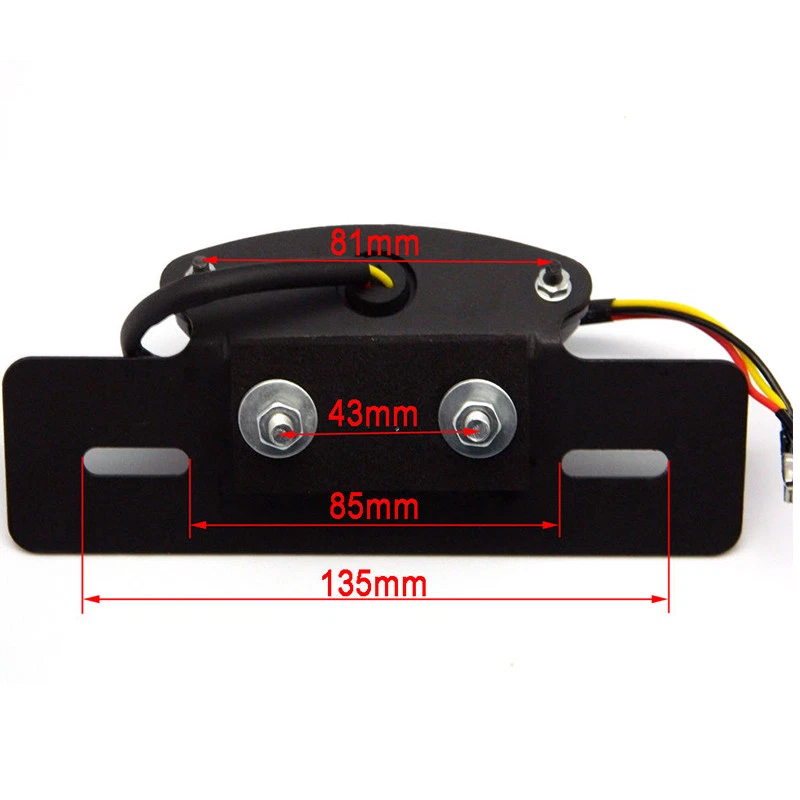 SOPORTE DE MONTAJE DE MATRÍCULA TRANSPARENTE LUZ TRASERA LED PARA CHOPPER CRUISER ATV BANSHEE Foto 4 de 4