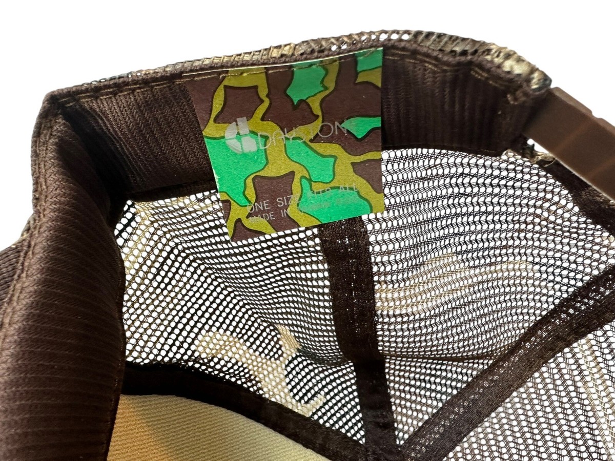 Vintage 80s Camo Trucker Snapback Hat Foam Mesh Cap Florida 