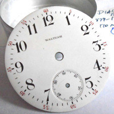 WALTHAM 18 SIZE POCKET WATCH PORCELAIN DIAL, OF-HC ------ BR-179
