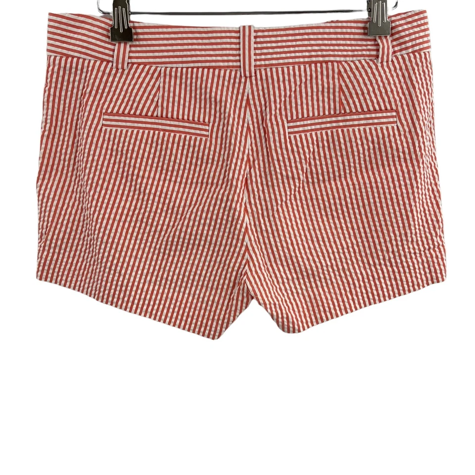 Pantalones Cortos J Crew City Fit 100% Algodón Rosa Blanco Rayas Seersucker Talla 2 Foto 2 de 4