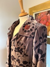 Nomads Soft Luxurious Patterned Womens Velvet Coat Size 10 In Mauve