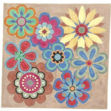 Susan Roberts Pop Flowers Sampler Handpainted Needlepoint Canvas