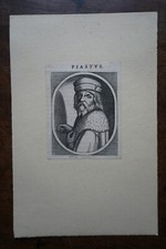 PIASTUS Portrait. engraving 17 eme. text on the back.