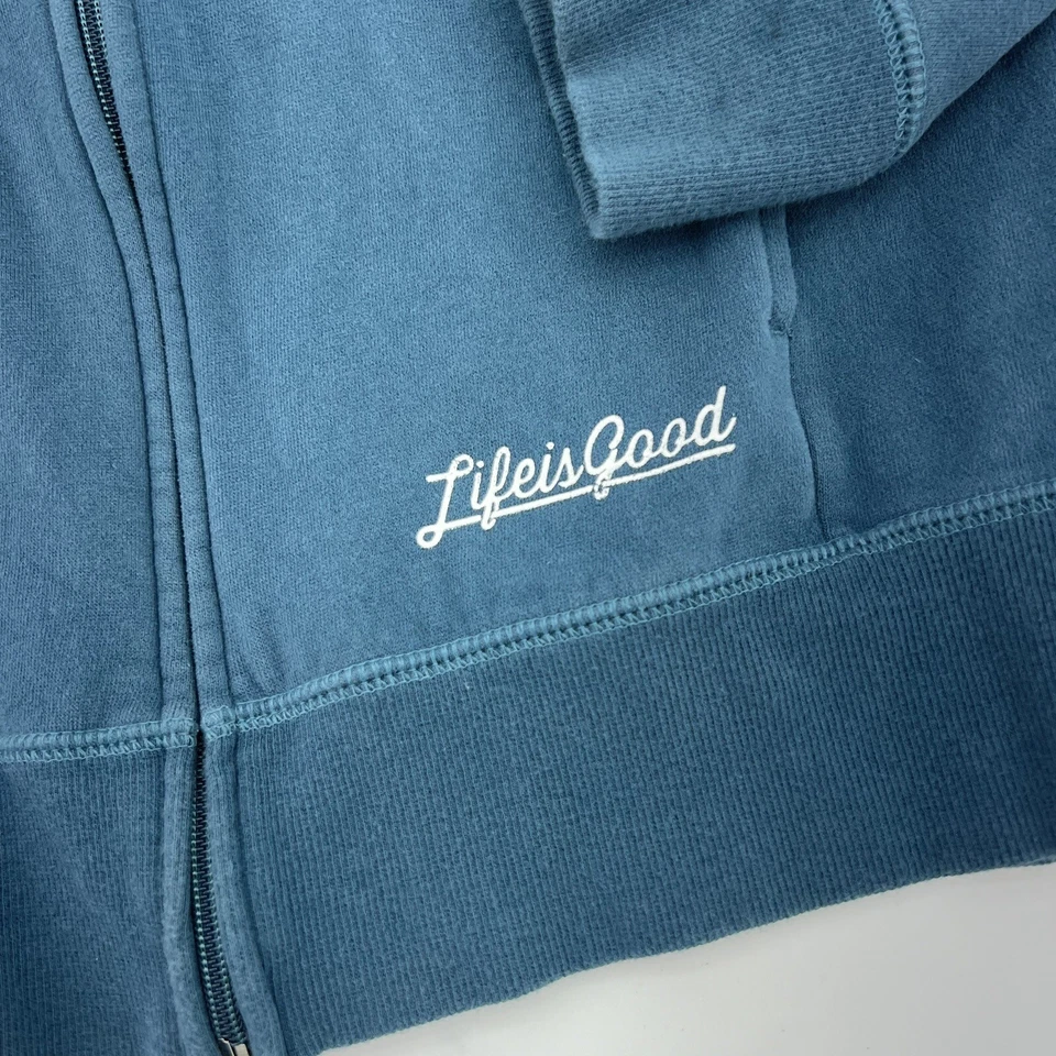 Life is Good Ropa Informal Gráfica Stay True Chaqueta con Capucha Cremallera Completa Logo Talla S Foto 2 de 4