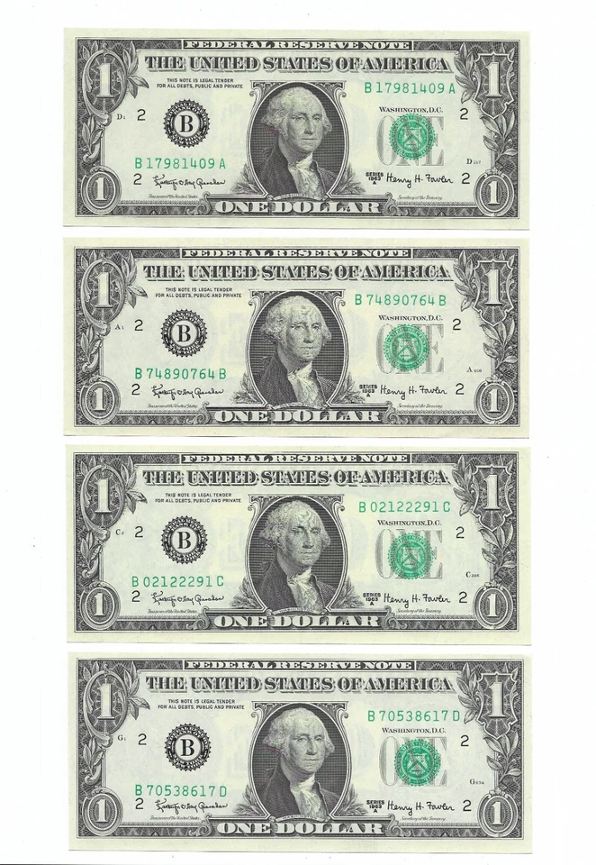1963A $1 Complete Regular BLOCK Set. 57 Crisp & Uncirculated Banknotes. - Image 3 of 4