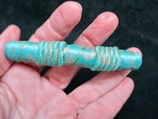Vintage-1980's Teal Cloth  Gold Tone Barrette Clip