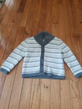 Janie and Jack Boy's shawl nexk Cardigan Sweater 18 to 24 Months grey neutrals