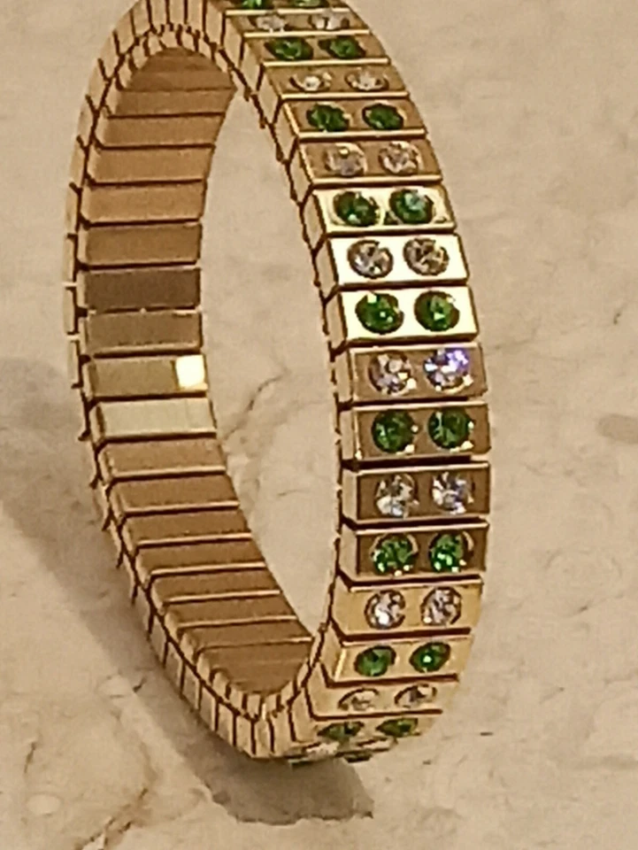 24k Gold Bracelet Gift for Wife Birthday Gemstone 2ct Hndmde Green Topaz Jewelry - Image 3 of 4