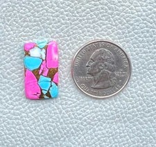 14 Ct Cotton Candy Kingman Turquoise Radiant Cabochon Pendant Gemstone DK 365