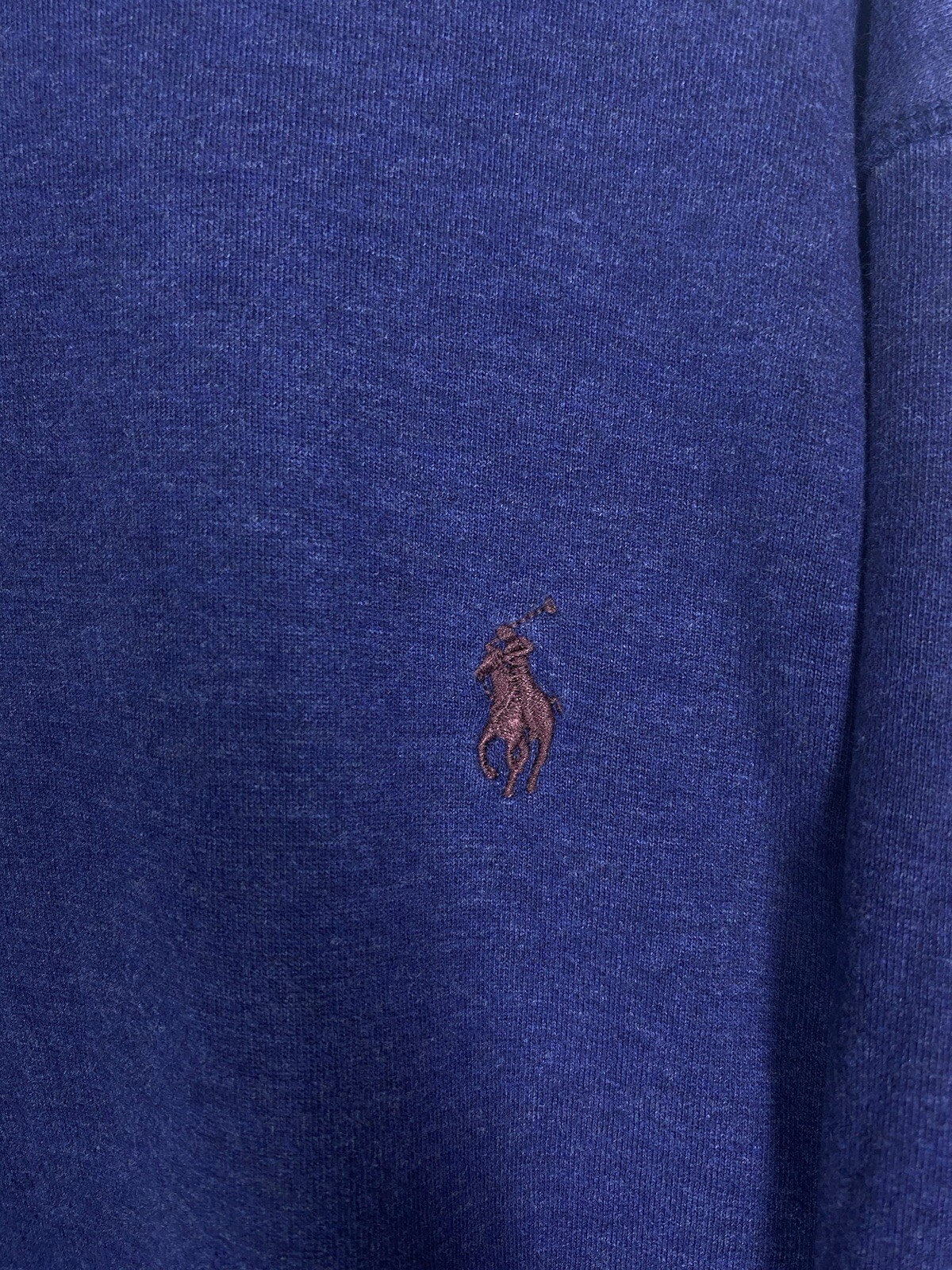 PONY Polo Ralph Lauren maglione uomo 2XB grande blu navy manica lunga 1 4 zip felpa