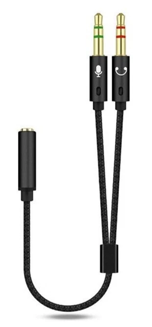 Cable adaptador de audio divisor de micrófono de 3,5 mm 4 polos para auriculares para juegos PS5 PS4 Xbox - Imagen 2 de 4
