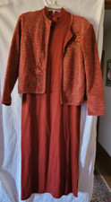 2 Pcs. Women Koret Dress Size M Petite Burnt Sienna Color Fall Winter Warm Work