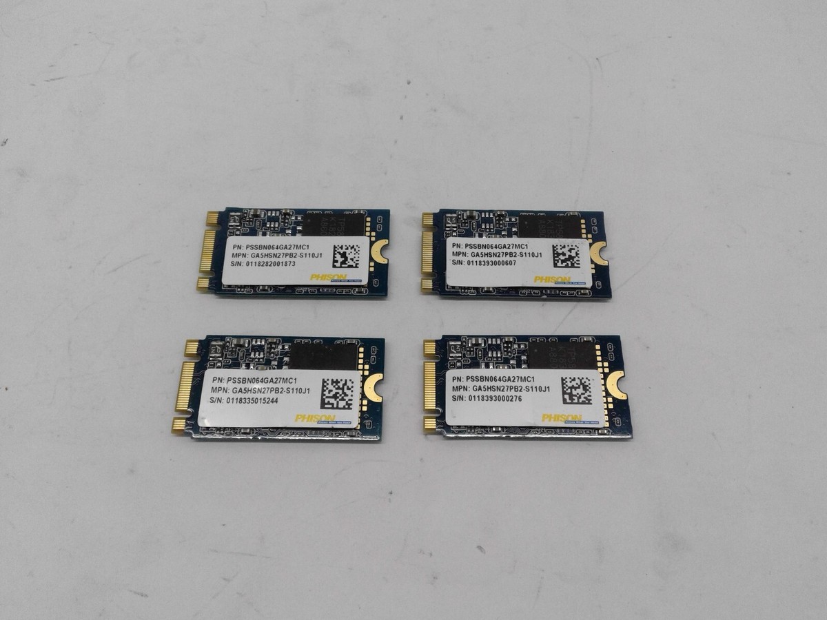 Lot of 4 Genuine HP PHISON 923129-003 PSSBN064GA27MC1 64GB M.2 SSD